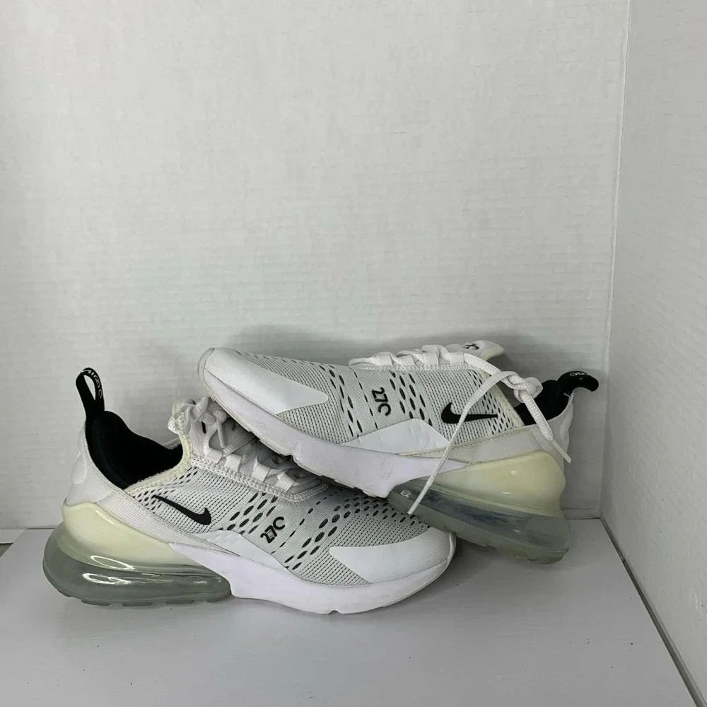 Women's Size 8- Nike Air Max 270 White Black Running Shoes AH6789-100 - Picture 5 of 7